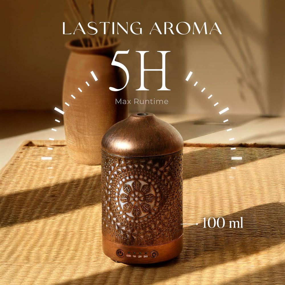 Earnest Living diffuser four timer settings to customize ambience.