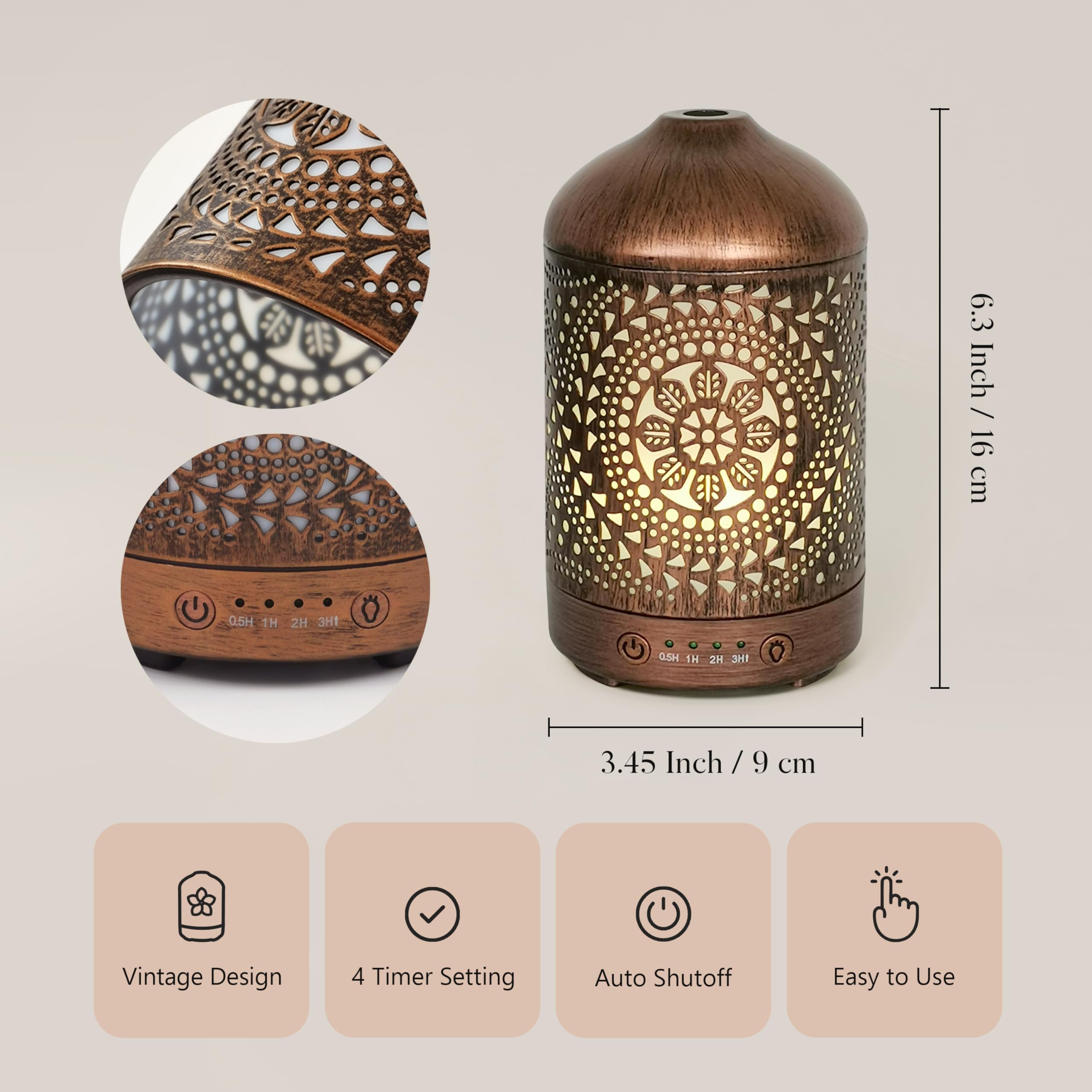 Earnest Living diffuser with seven color LED night light for focused study.