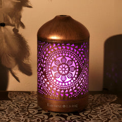 Earnest Living metal diffuser with sleek finish creates a stylish aroma space.