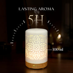 Earnest Living diffuser with white ceramic night light adds ambient glow