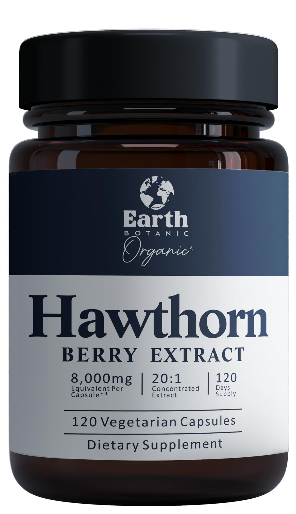 Earth Botanic Organic Hawthorn extract bottle front view for daily wellness