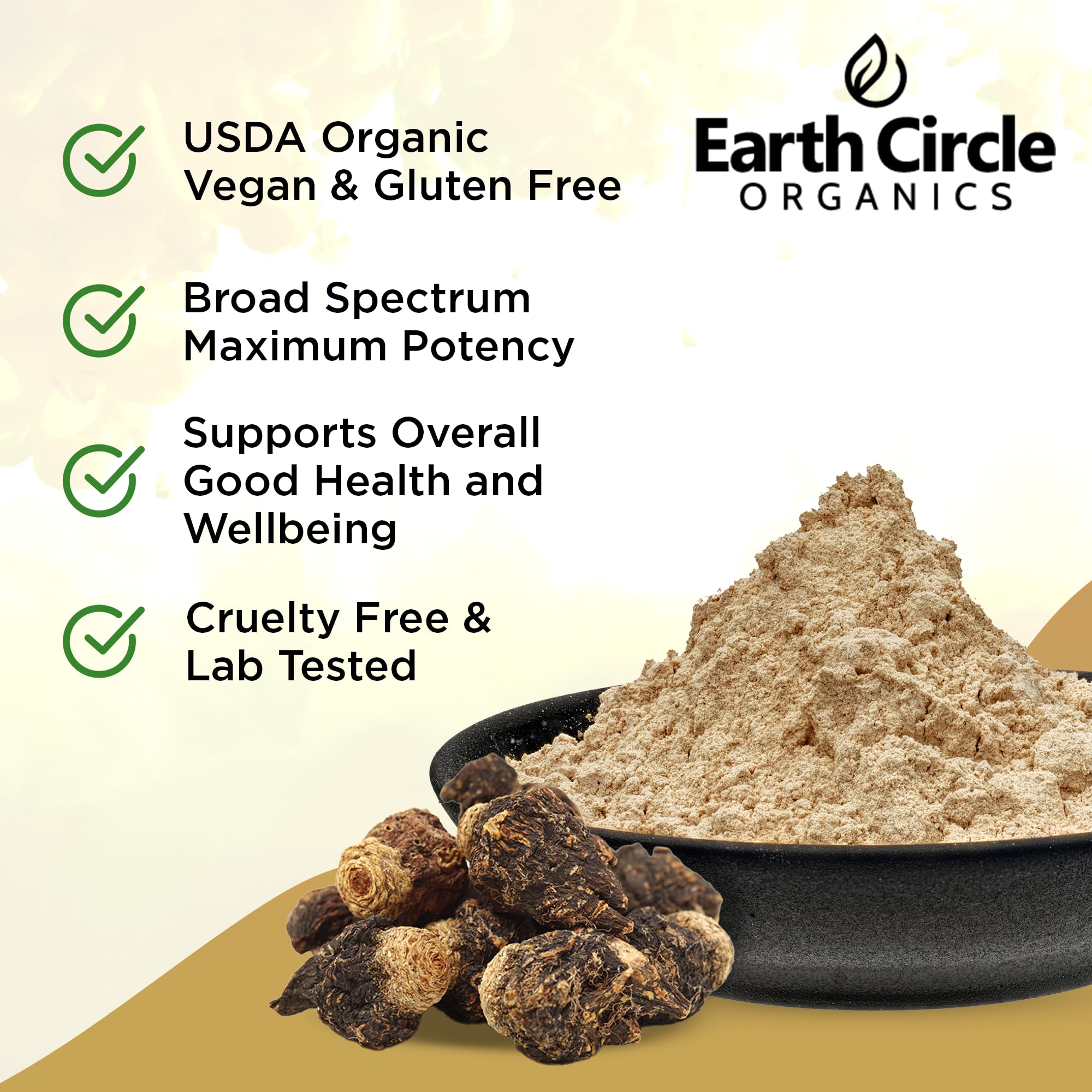 Earth Circle Organics Black Maca Powder scoop for easy smoothies.