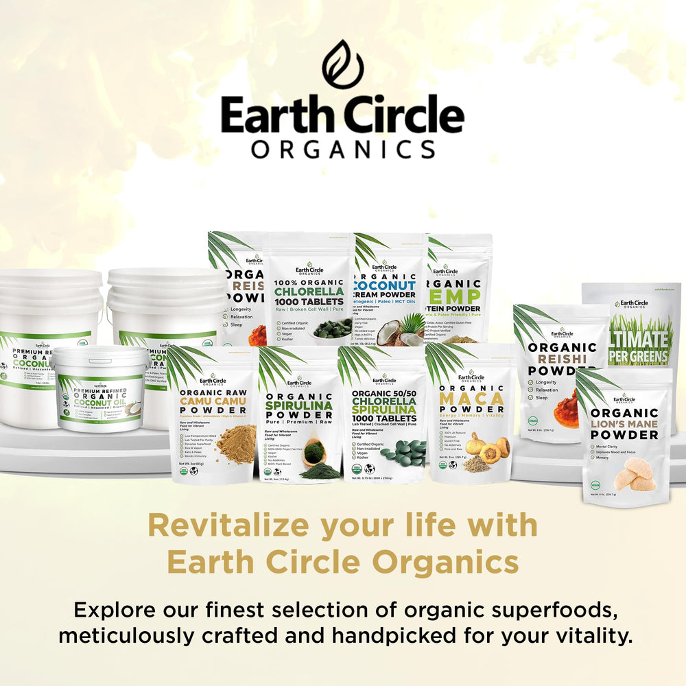 Earth Circle Organics Camu Camu powder stirred into a juice bottle for daily use.