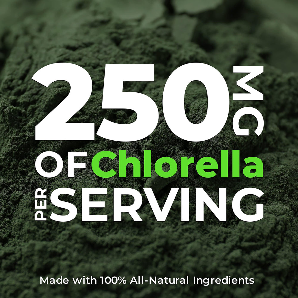 Earth Circle Organics chlorella tablets broken cell wall close-up for absorption.