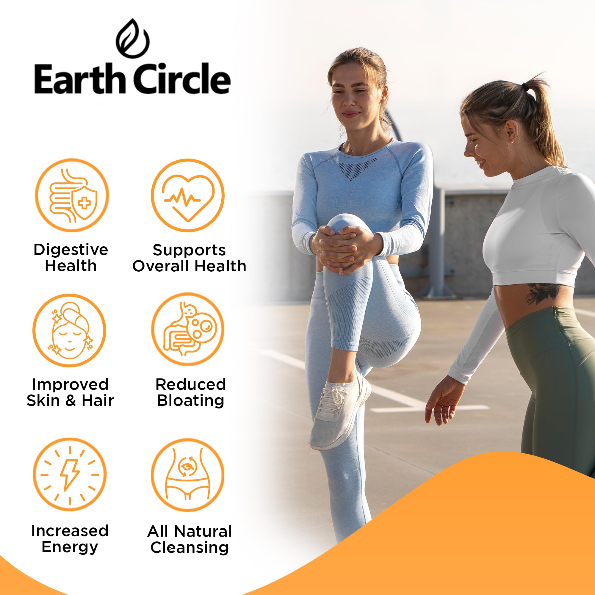 Earth Circle Organics label closeup highlighting purity and third-party testing for reliability.