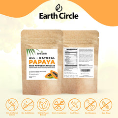 Earth Circle Organics scoop pouring into smoothie, showing versatile supplement usage.