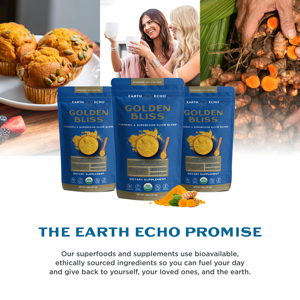 Earth Echo Golden Bliss baking-mix idea suggesting versatile use in desserts.