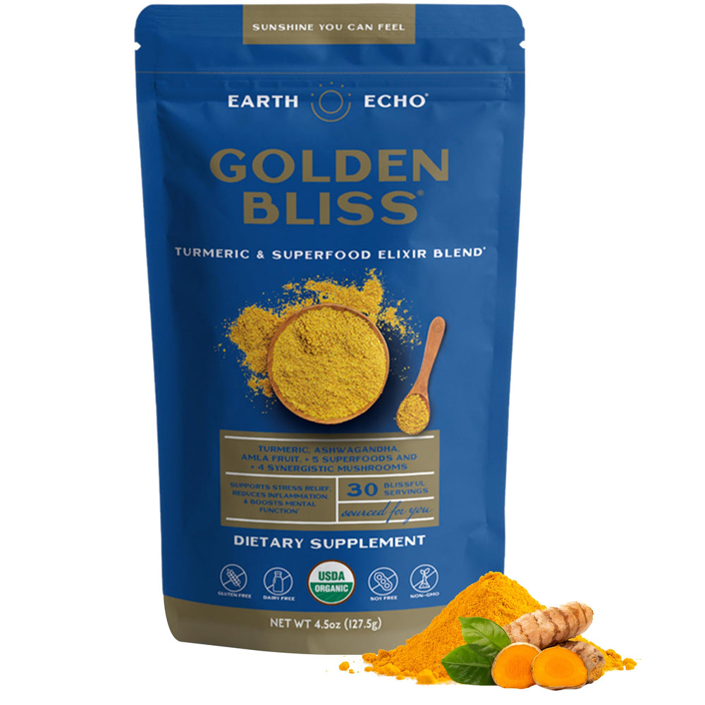 Earth Echo Golden Bliss bottle pour for an easy nighttime ritual.