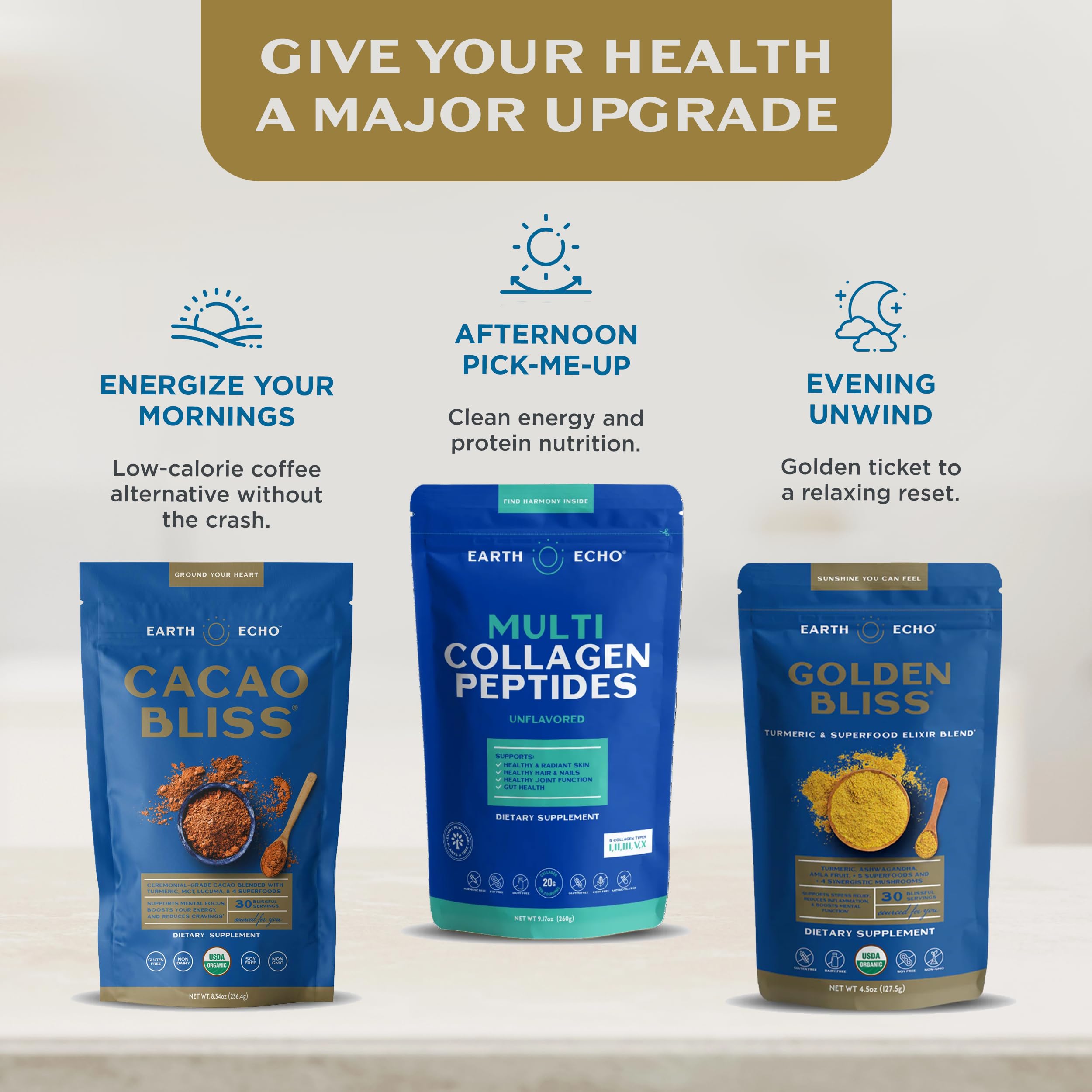 Earth Echo packaging emphasizes mindfulness and eco-friendliness for conscious buyers.
