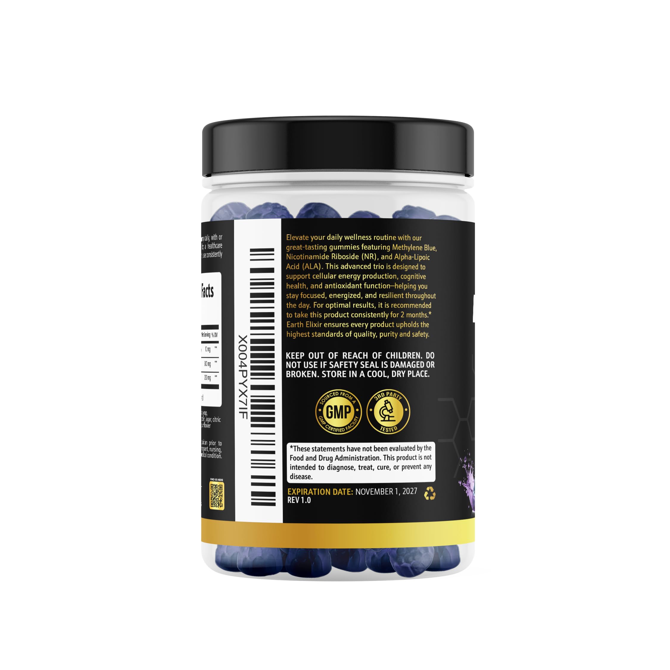 Earth Elixir three-month supply gummies illustrate extended convenient wellness.