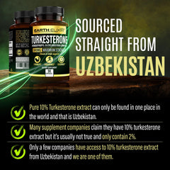 Earth Elixir Turkesterone 840 mg capsules close-up.