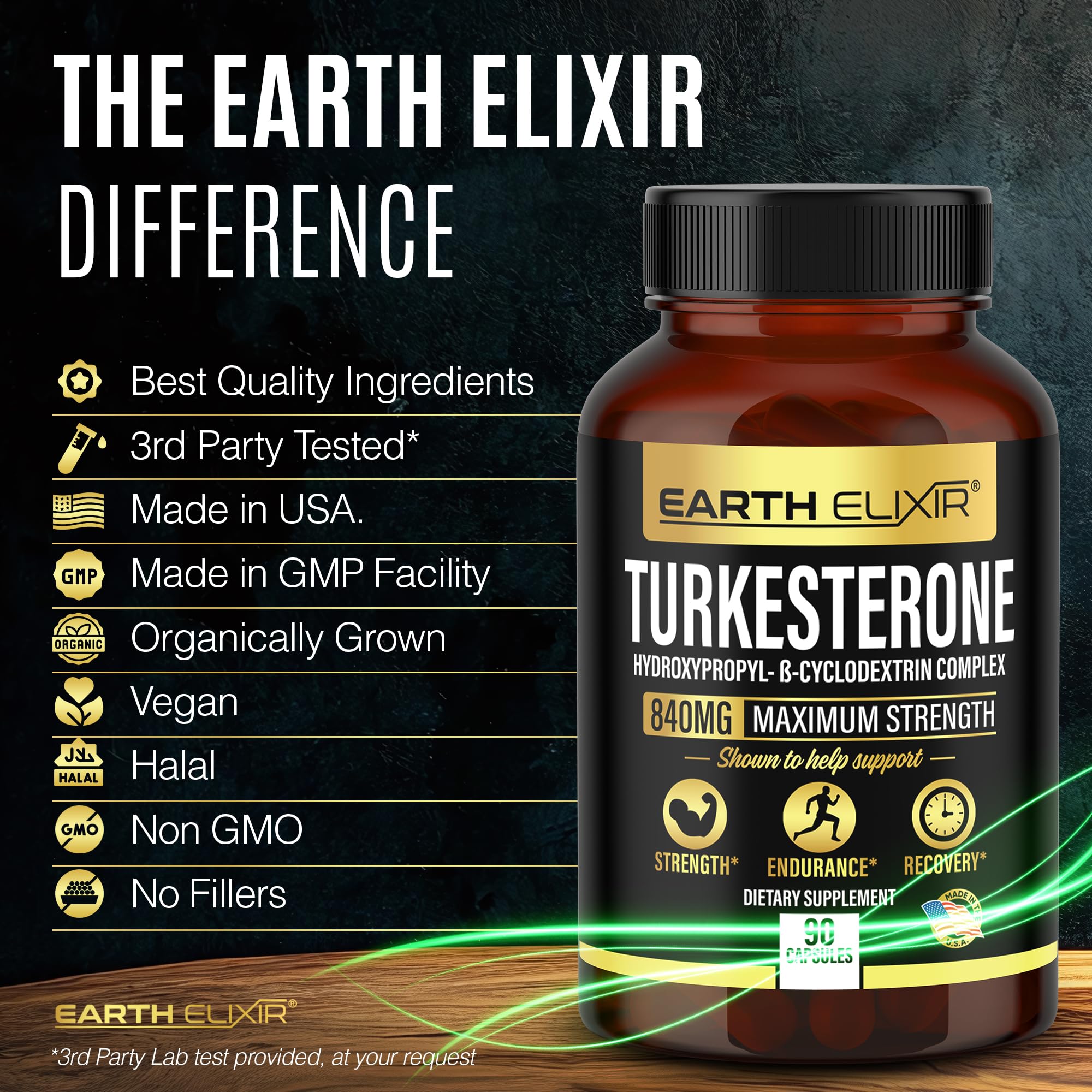 Earth Elixir daily-dose label on packaging.