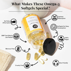 Earth & Elle omega 3 bottle pour shot demonstrates easy daily intake.