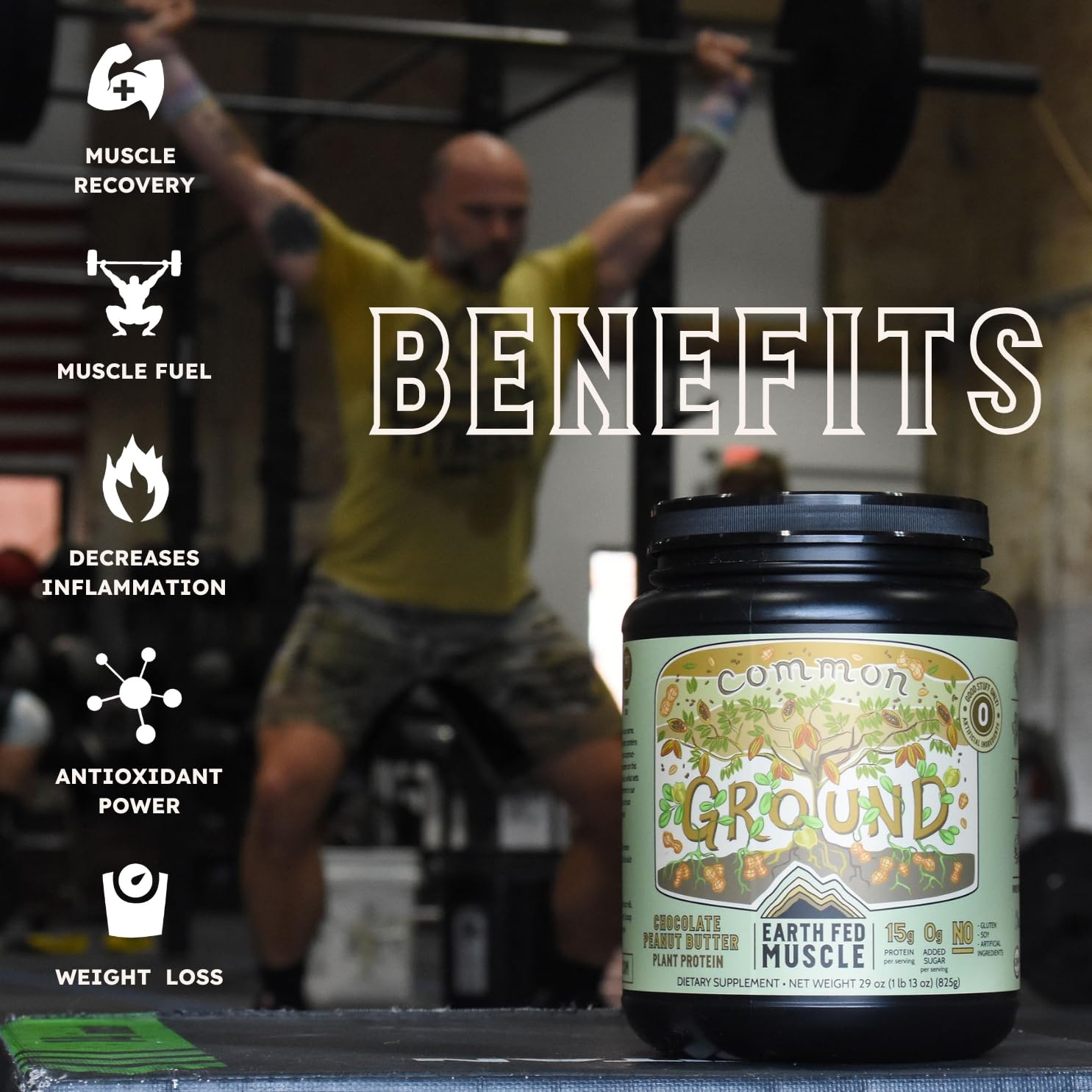 Earth Fed Muscle Common Ground powder on oats creates creamy breakfast