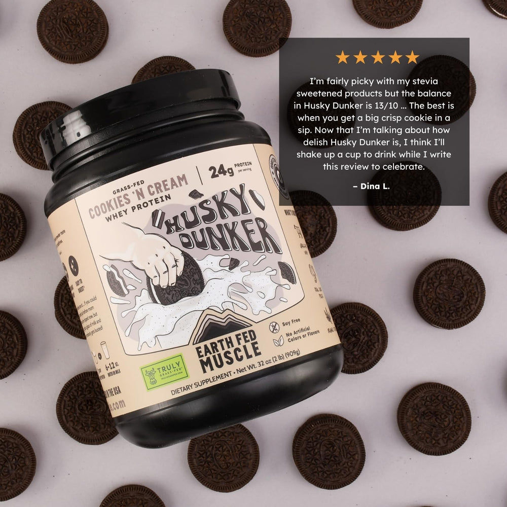 Irish pasture whey ingredients label highlights clean, hormone-free nutrition.