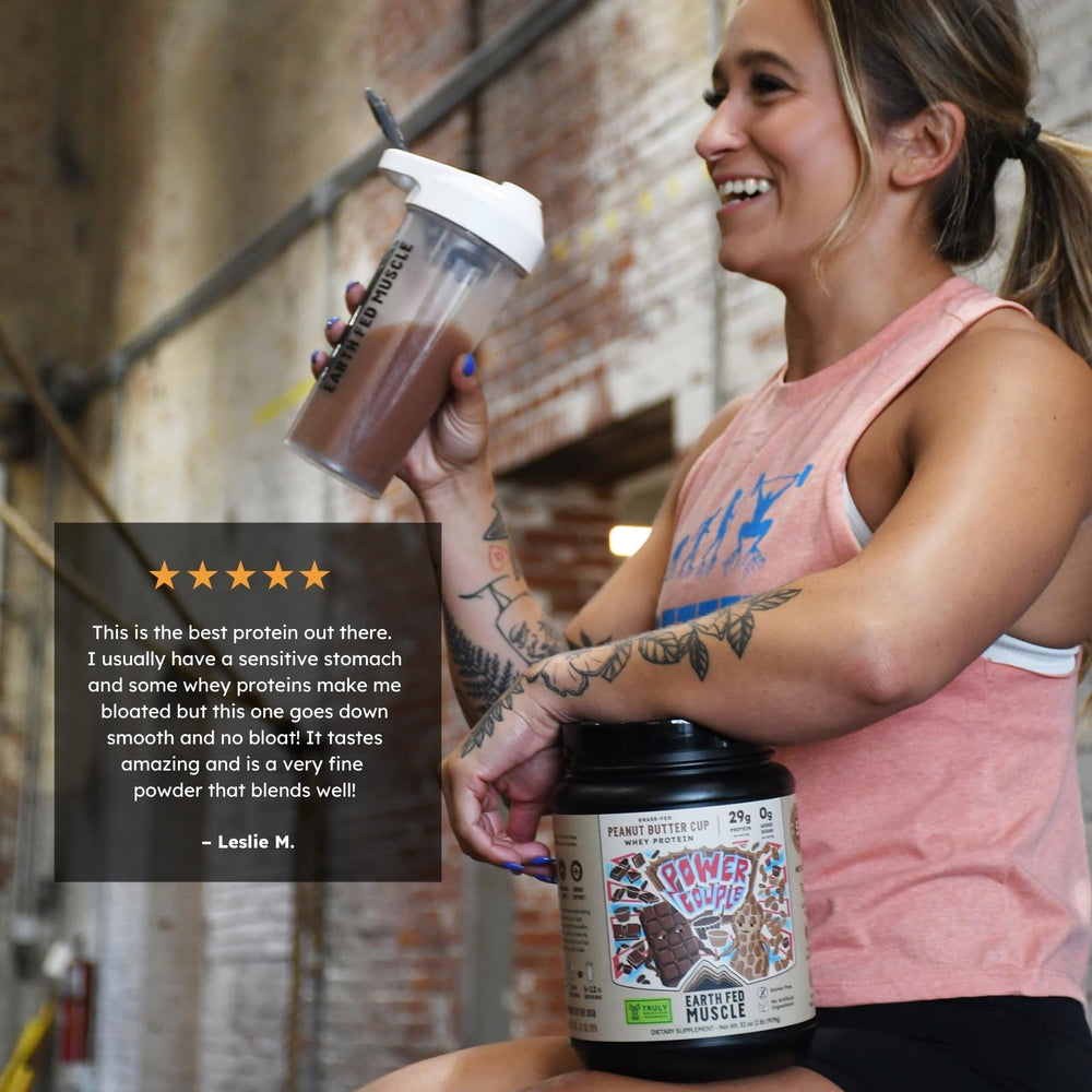 Earth Fed Muscle organic peanut flour detail highlights clean ingredients