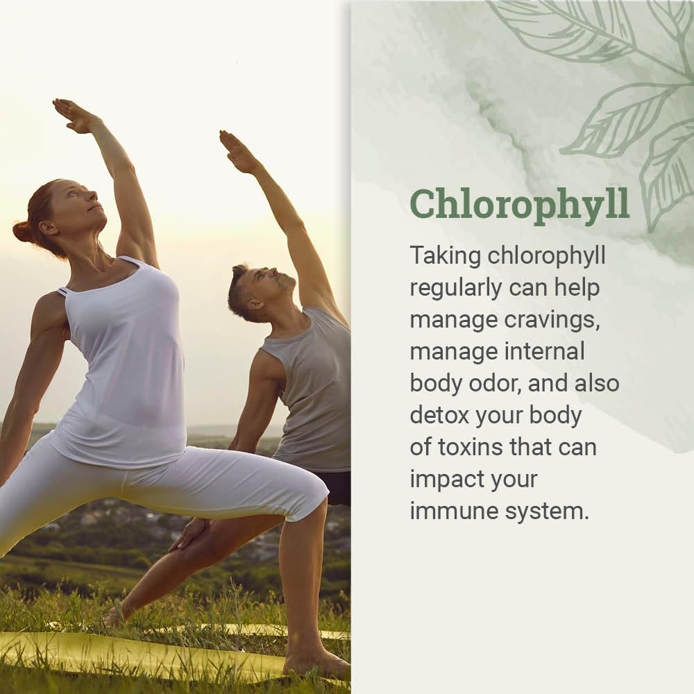 Earth Harmony Naturals Liquid Chlorophyll pour demonstrates easy dosing for wellness routines
