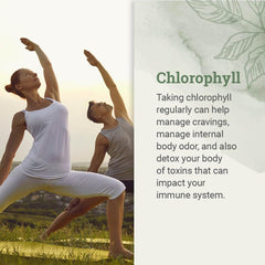 Earth Harmony Naturals Liquid Chlorophyll pour demonstrates easy dosing for wellness routines