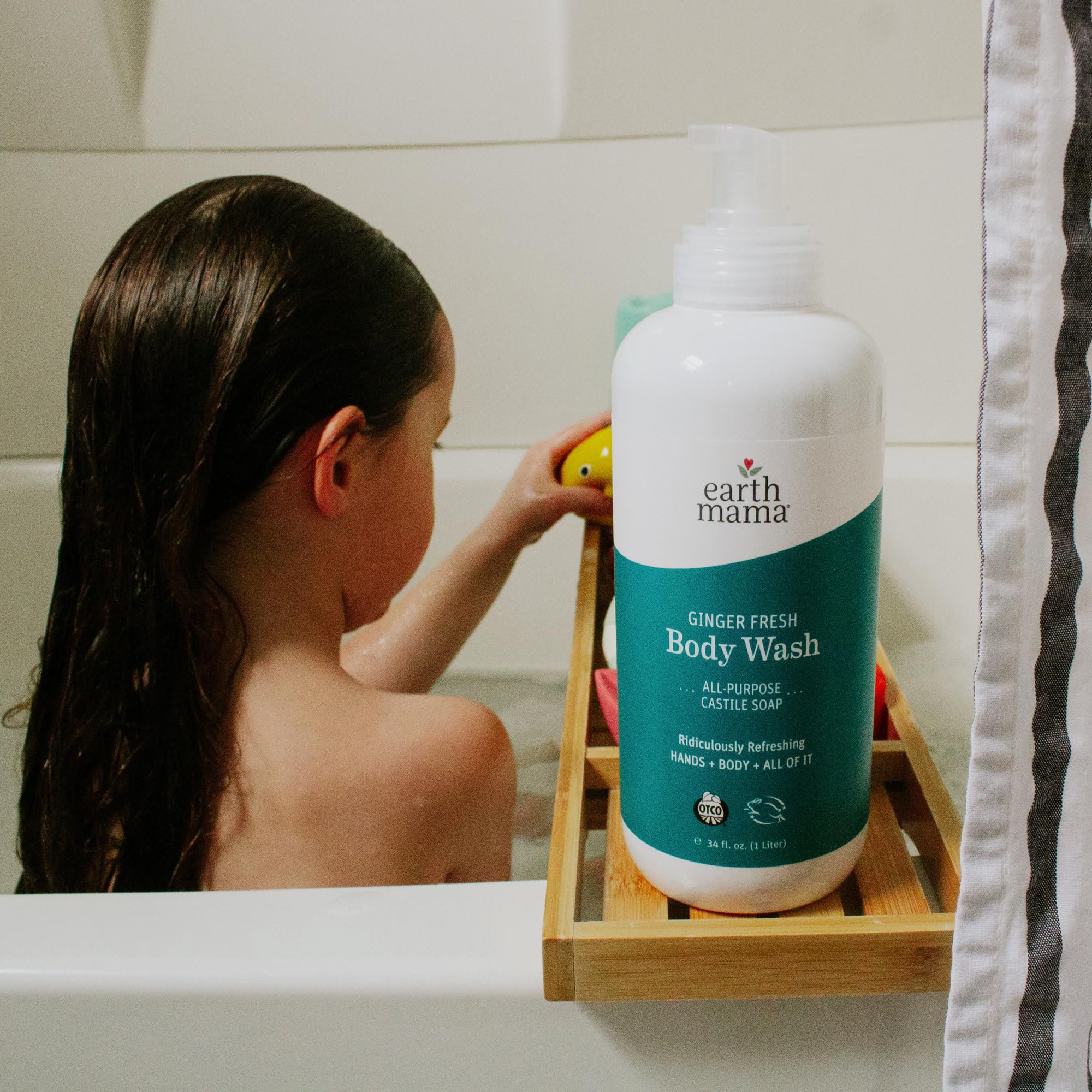 Earth Mama Ginger Fresh packaging highlighting coconut oil and shea butter ingredients
