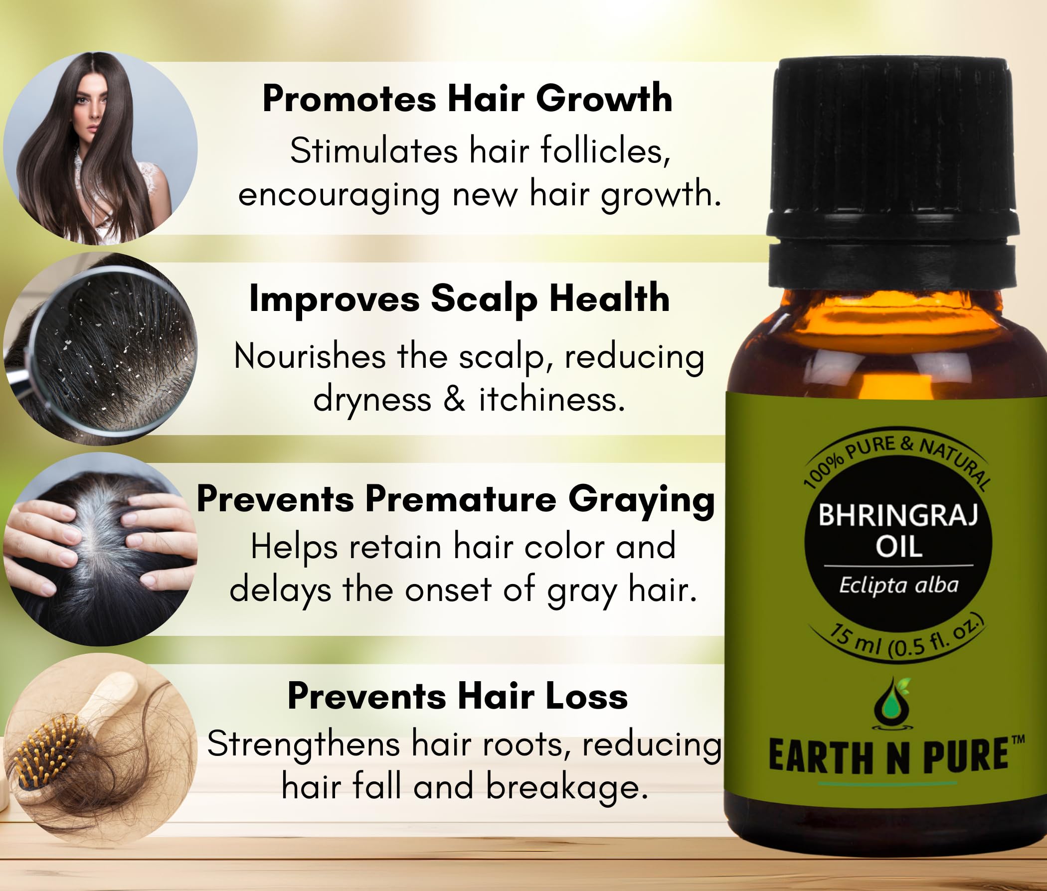 EARTH N PURE Bhringraj oil on face provides overnight hydration and nourishment.