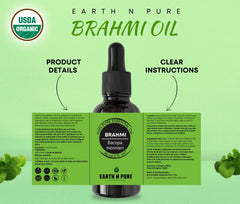 Closeup of Earth N Pure Brahmi Oil dropper for precise dosing.