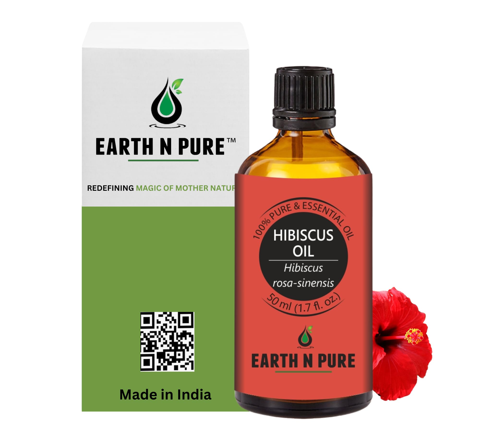 Earth N Pure Hibiscus Oil bottle for smooth skin hydration.