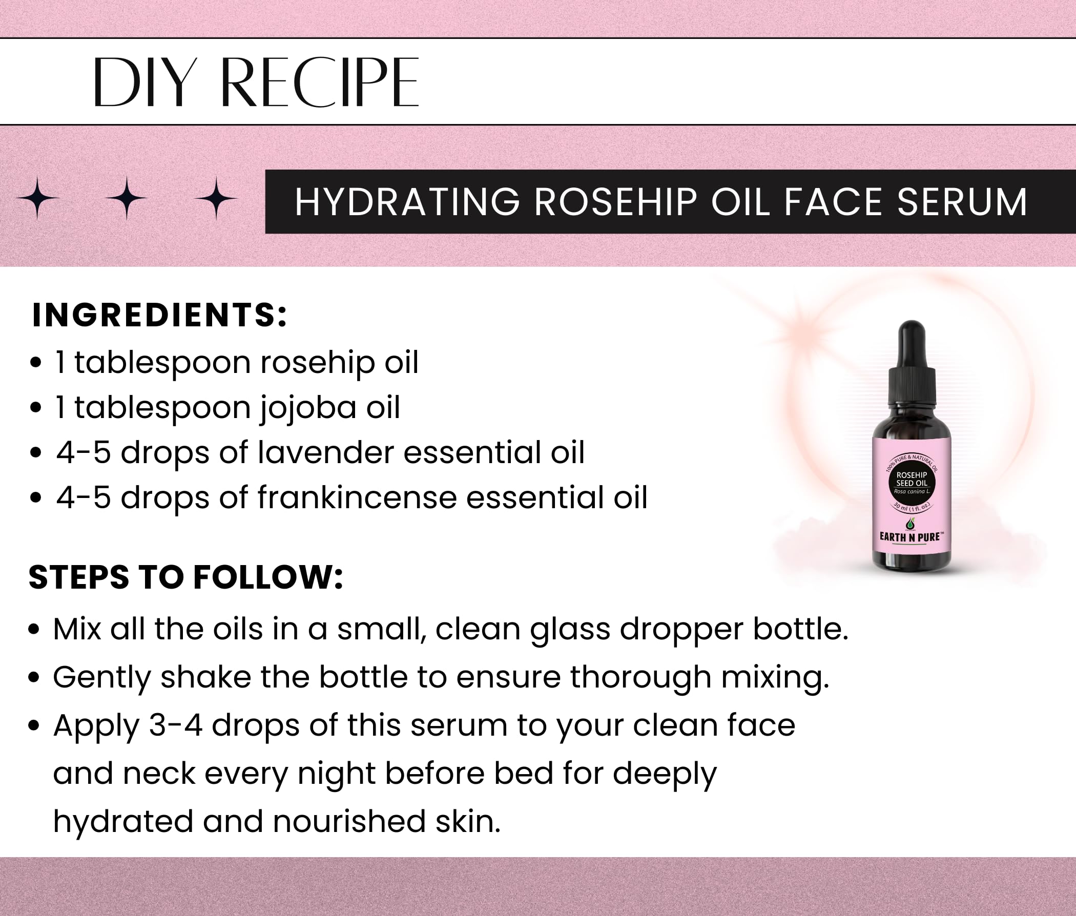 Body lotion enhanced with Earth N Pure Rosehip Oil for silky skin.