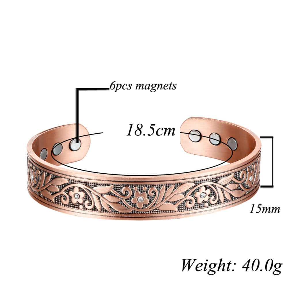 Earth Therapy adjustable one-size cuff demonstrated for versatile fit.
