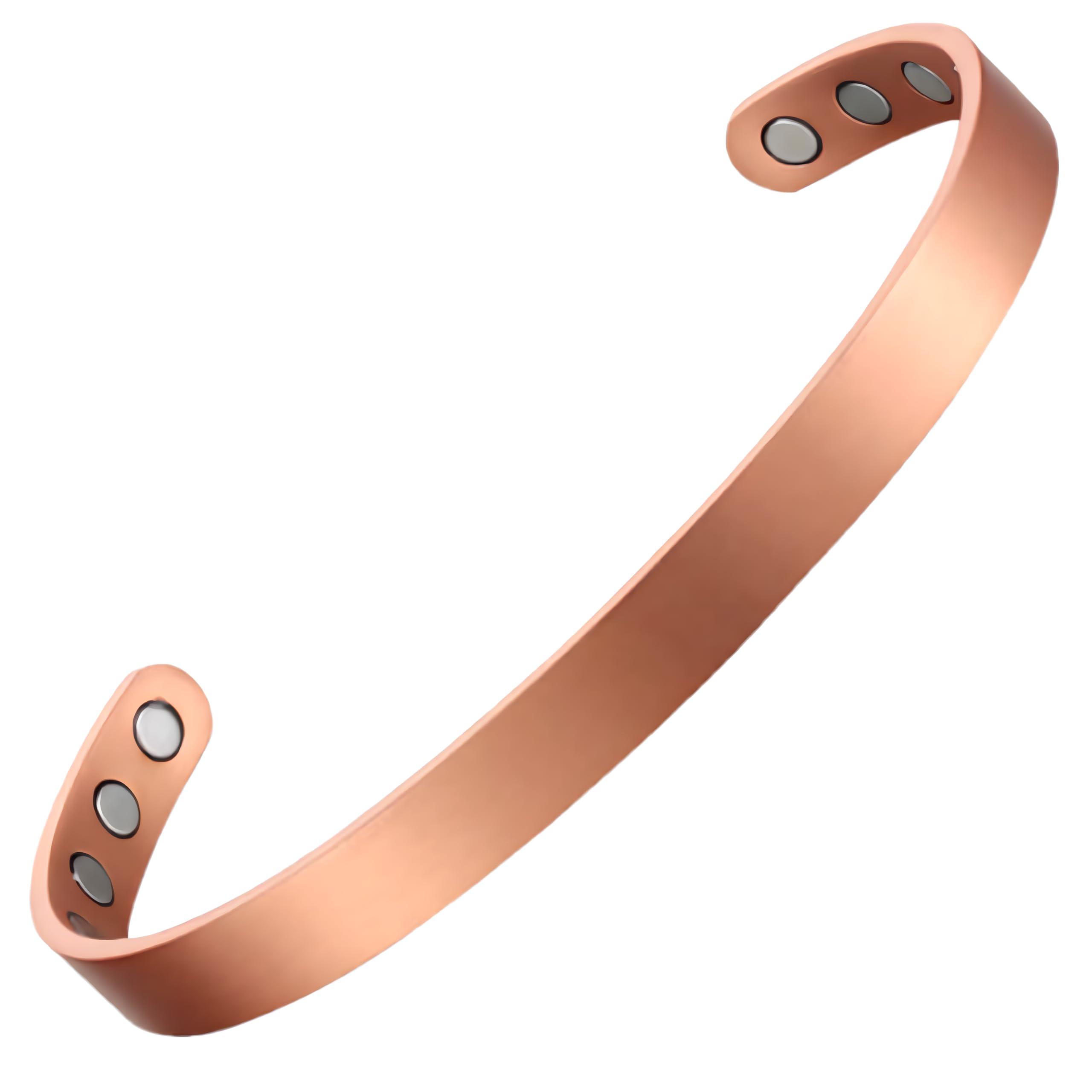 Earth Therapy copper magnetic cuff front view for unisex daily wear.