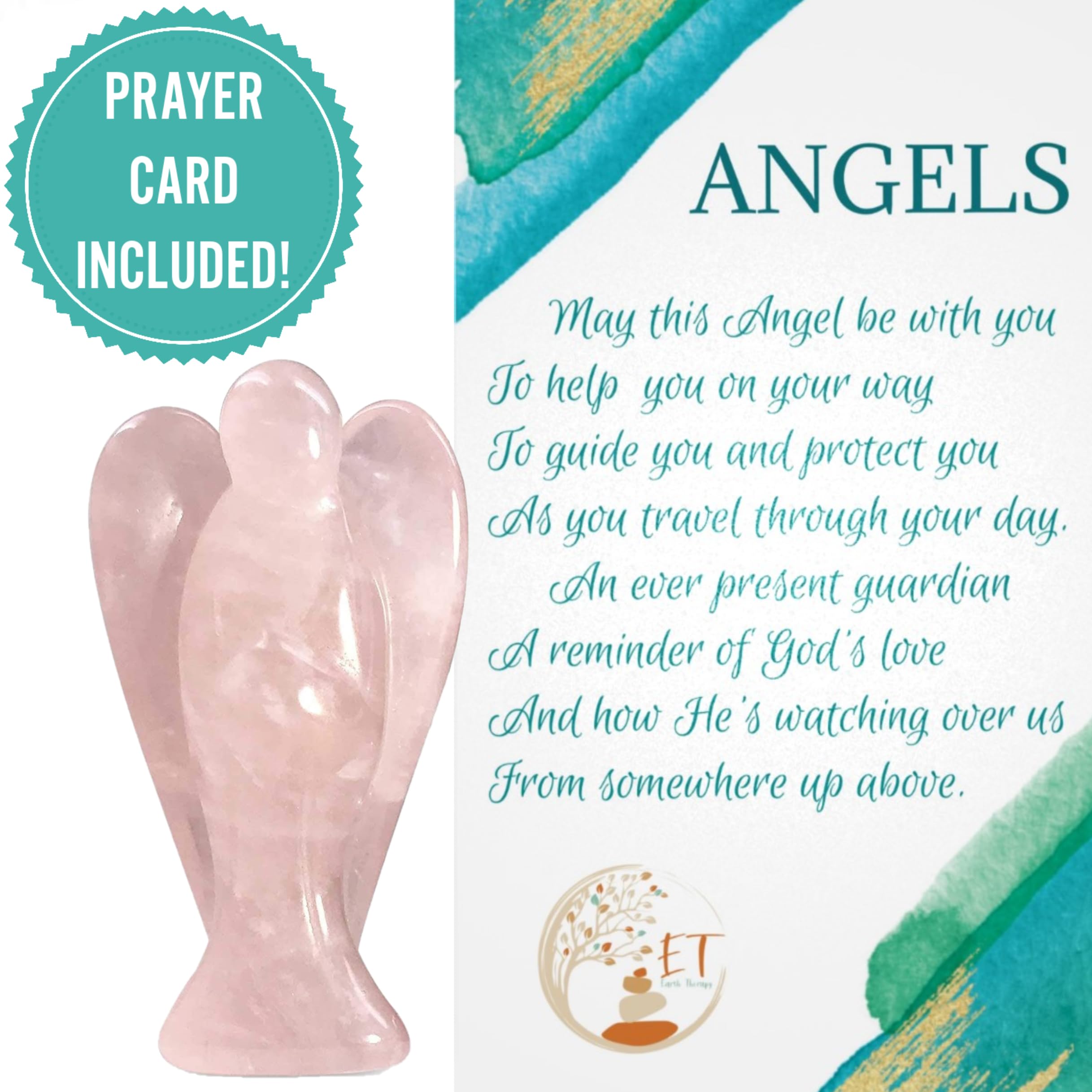 Close-up of hand-carved angel detail from Earth Therapy figurine.