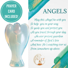 Earth Therapy hand-carved angel closeup; protective symbolism for daily carry.