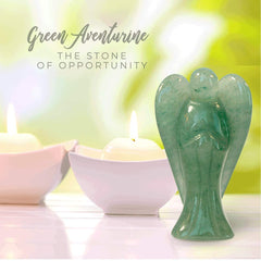 Earth Therapy hand-carved angel with delicate wings and serene expression