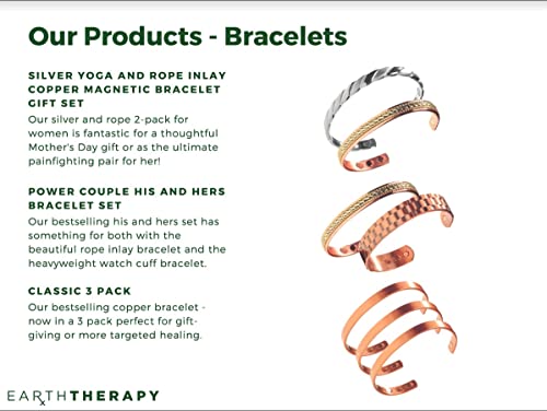 Earth Therapy pure copper bracelet magnets with six neodymium magnets.