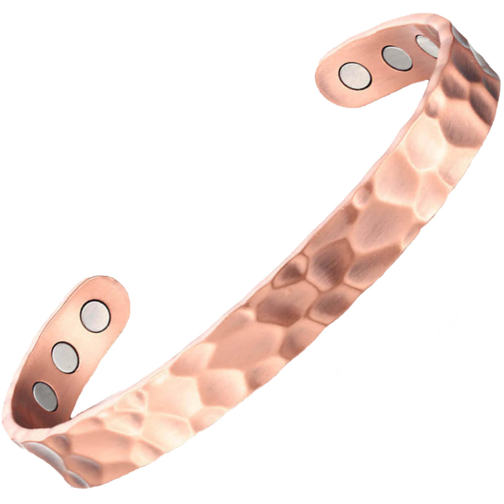 Earth Therapy pure copper finish texture reflects authentic, natural patina.