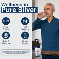 Earthborn Colloidal Silver Liquid 100 PPM bottle close-up highlighting purity.