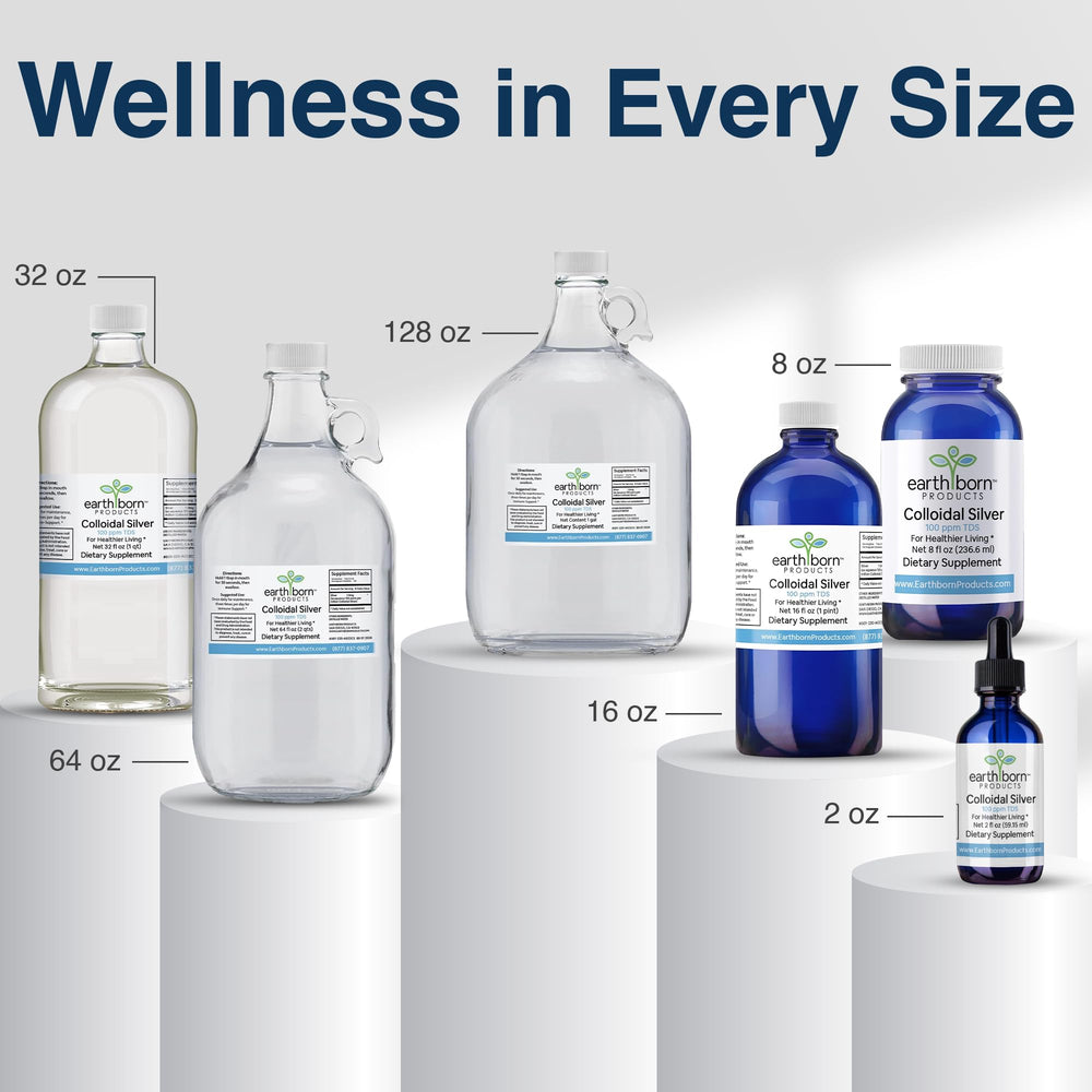 Earthborn Colloidal Silver Liquid ready for daily use.