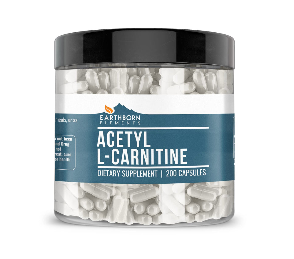 Earthborn Elements Acetyl L-Carnitine bottle front for daily energy support.