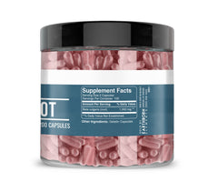 Earthborn Elements Beet Root capsules pour image suggests easy dosing on busy mornings.