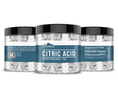 Earthborn Elements Citric Acid bottle label highlights purity.
