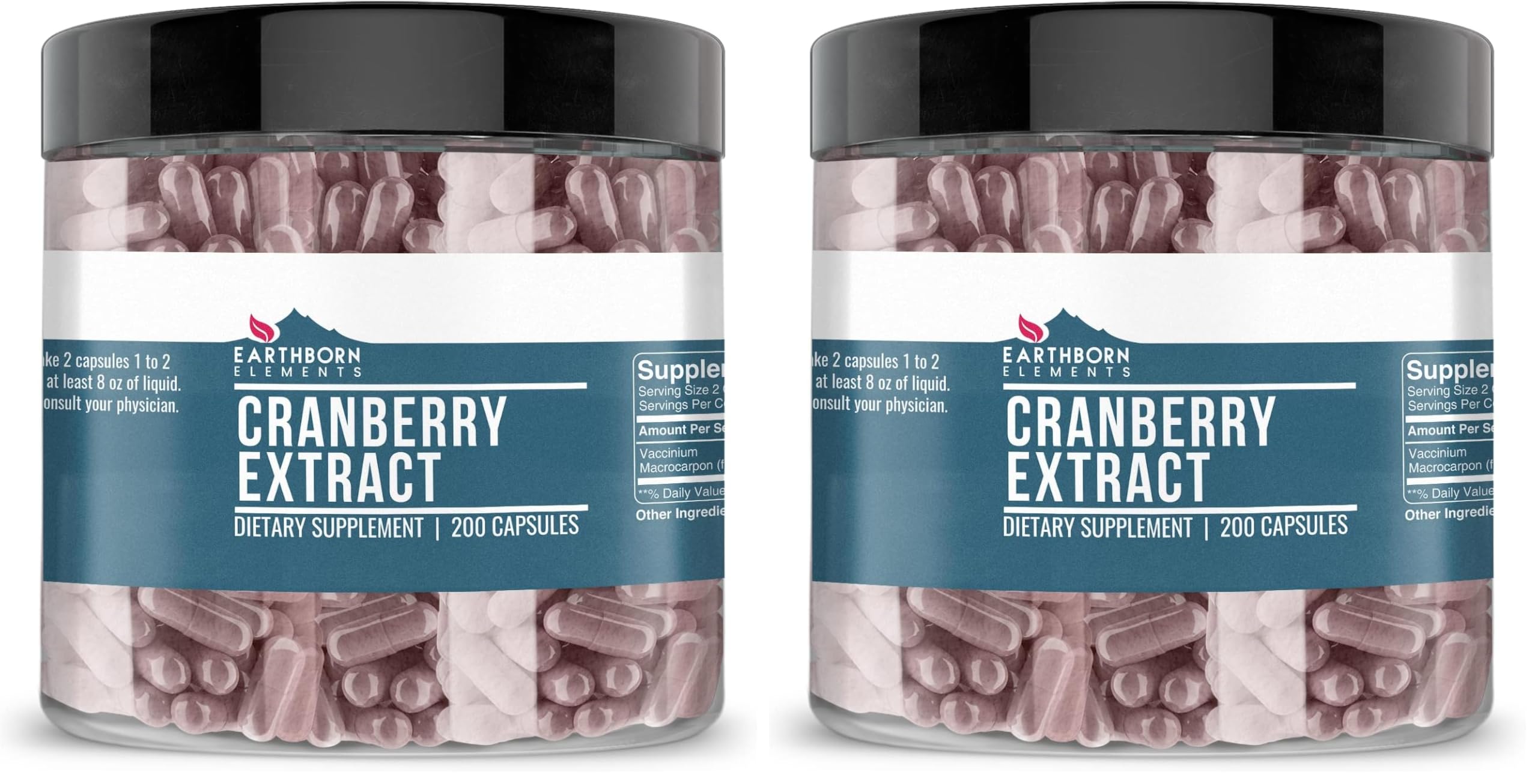 Earthborn Elements Cranberry Extract bottle with pure capsules for daily use.