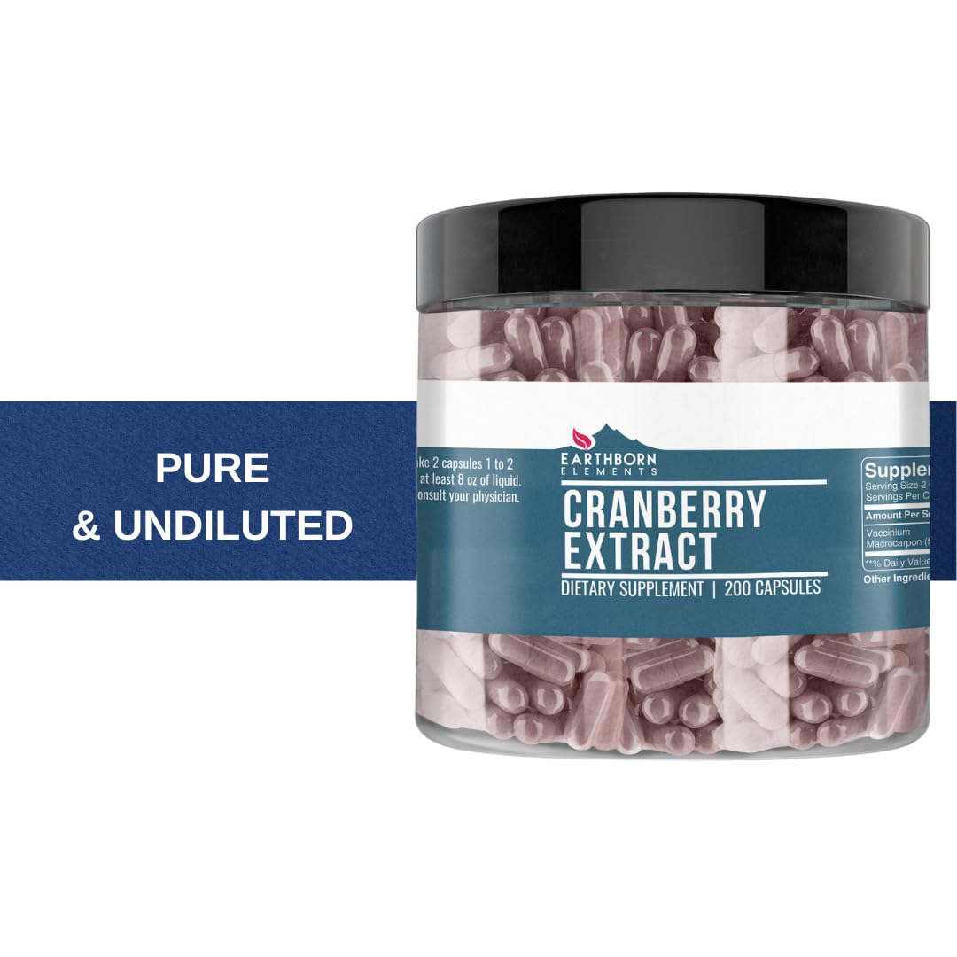 Earthborn Elements Cranberry Extract close-up reveals smooth, uniform capsules.