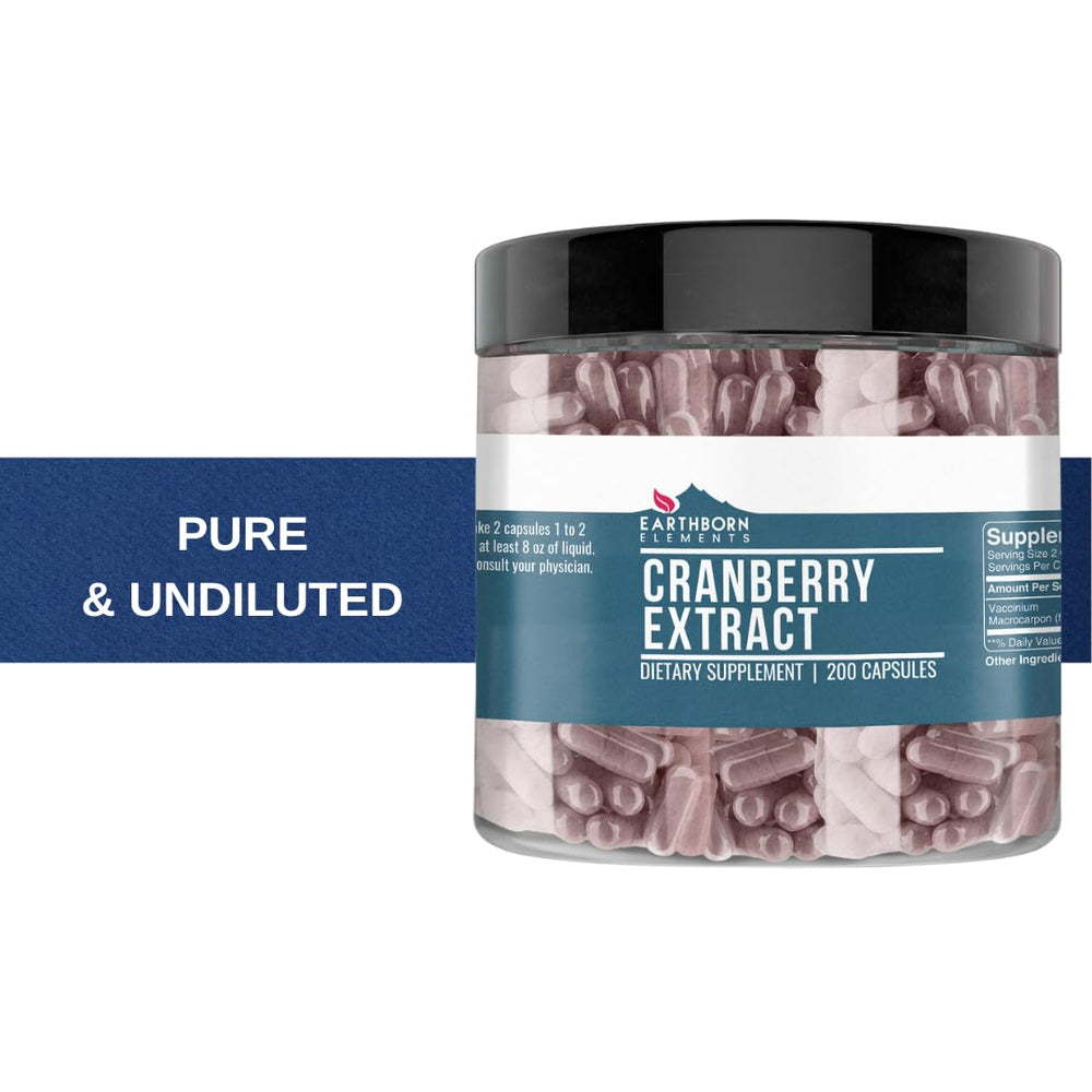 Earthborn Elements Cranberry Extract close-up reveals smooth, uniform capsules.