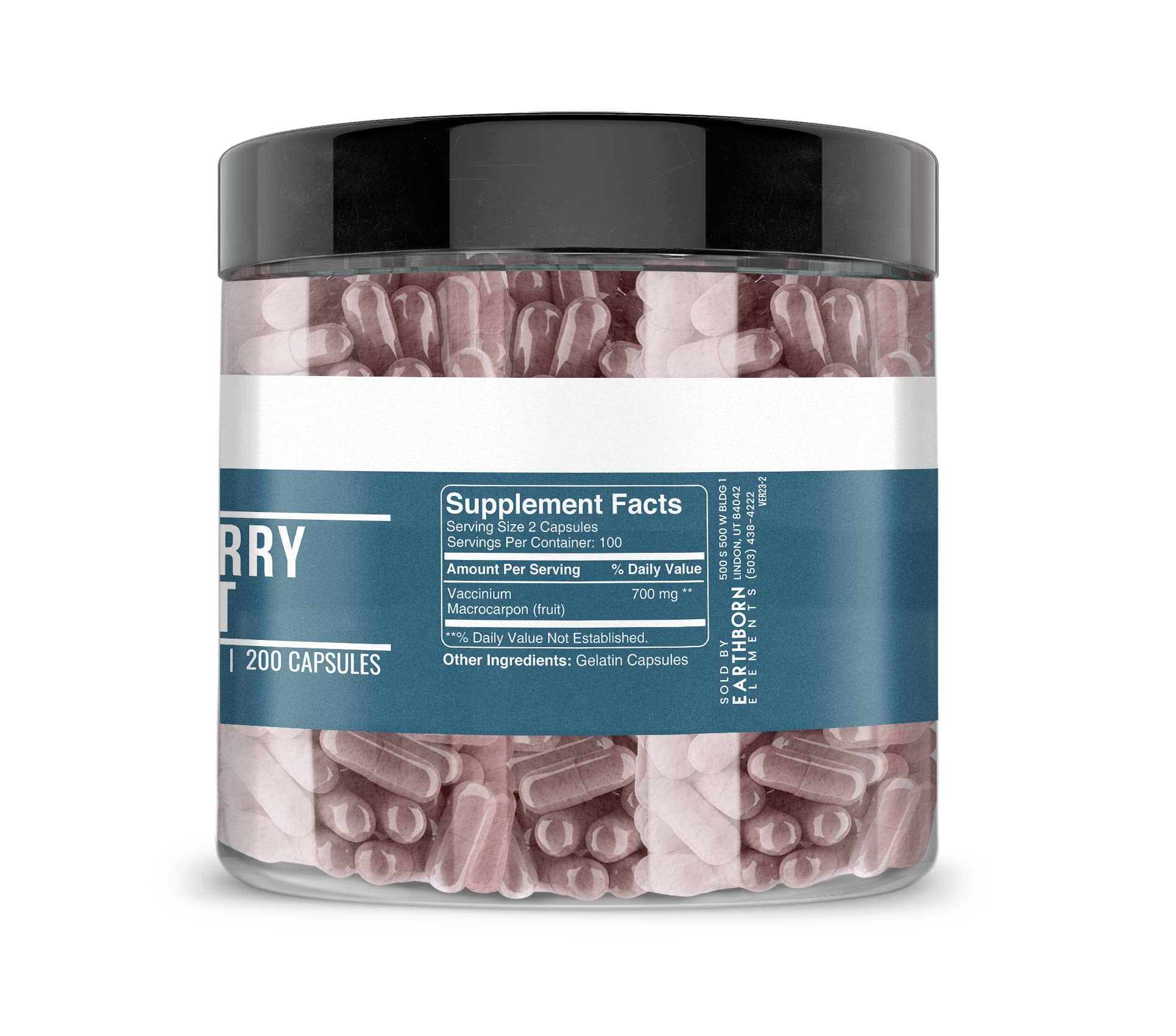 Earthborn Elements Cranberry Extract label shows pure, undiluted formula.