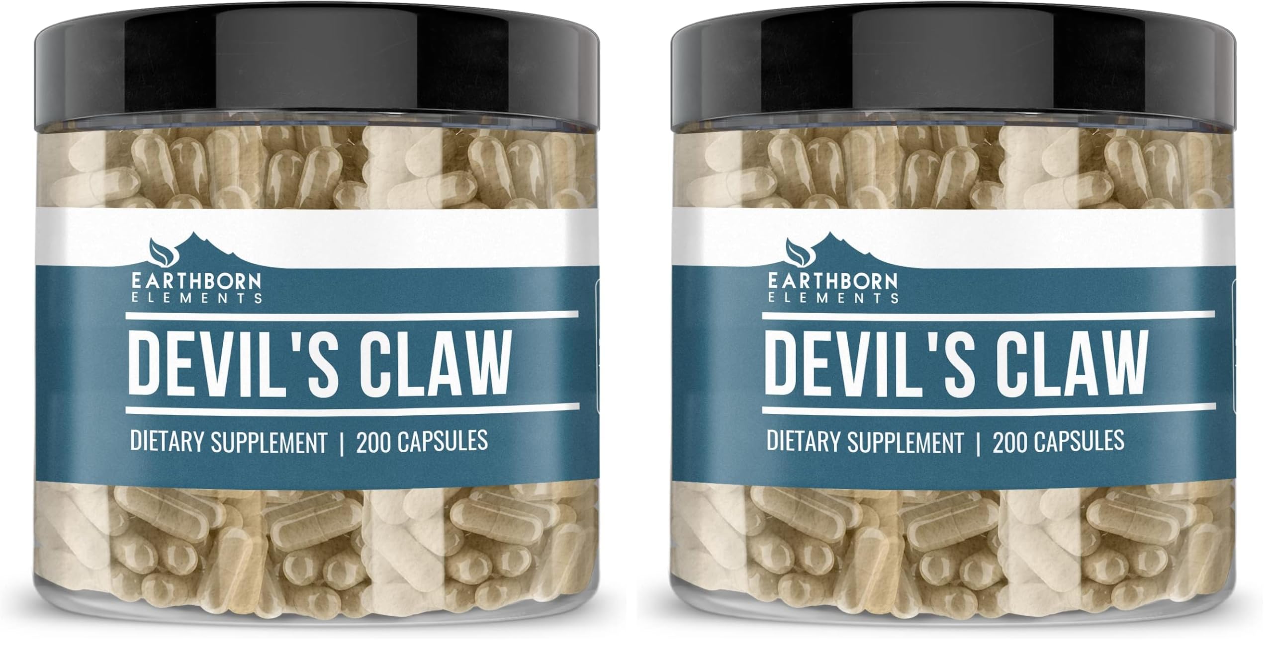 Earthborn Elements Devils Claw Extract bottle with 200 capsules for daily use convenience.