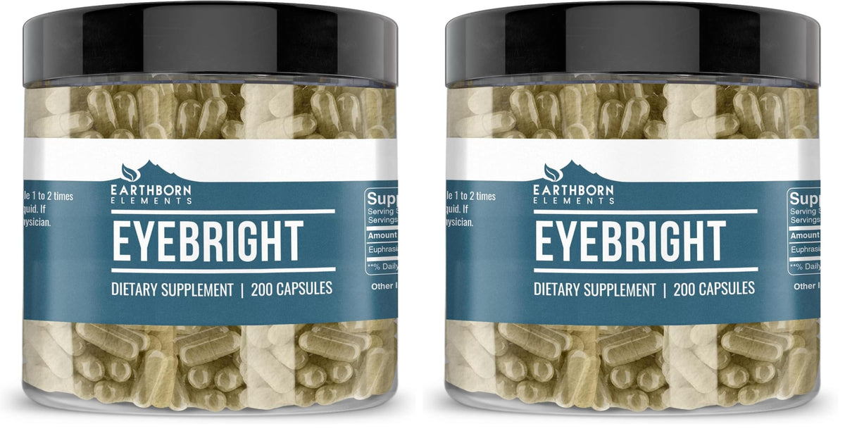 Earthborn Elements Eyebright capsules bottle, pure and additive-free for daily wellness.
