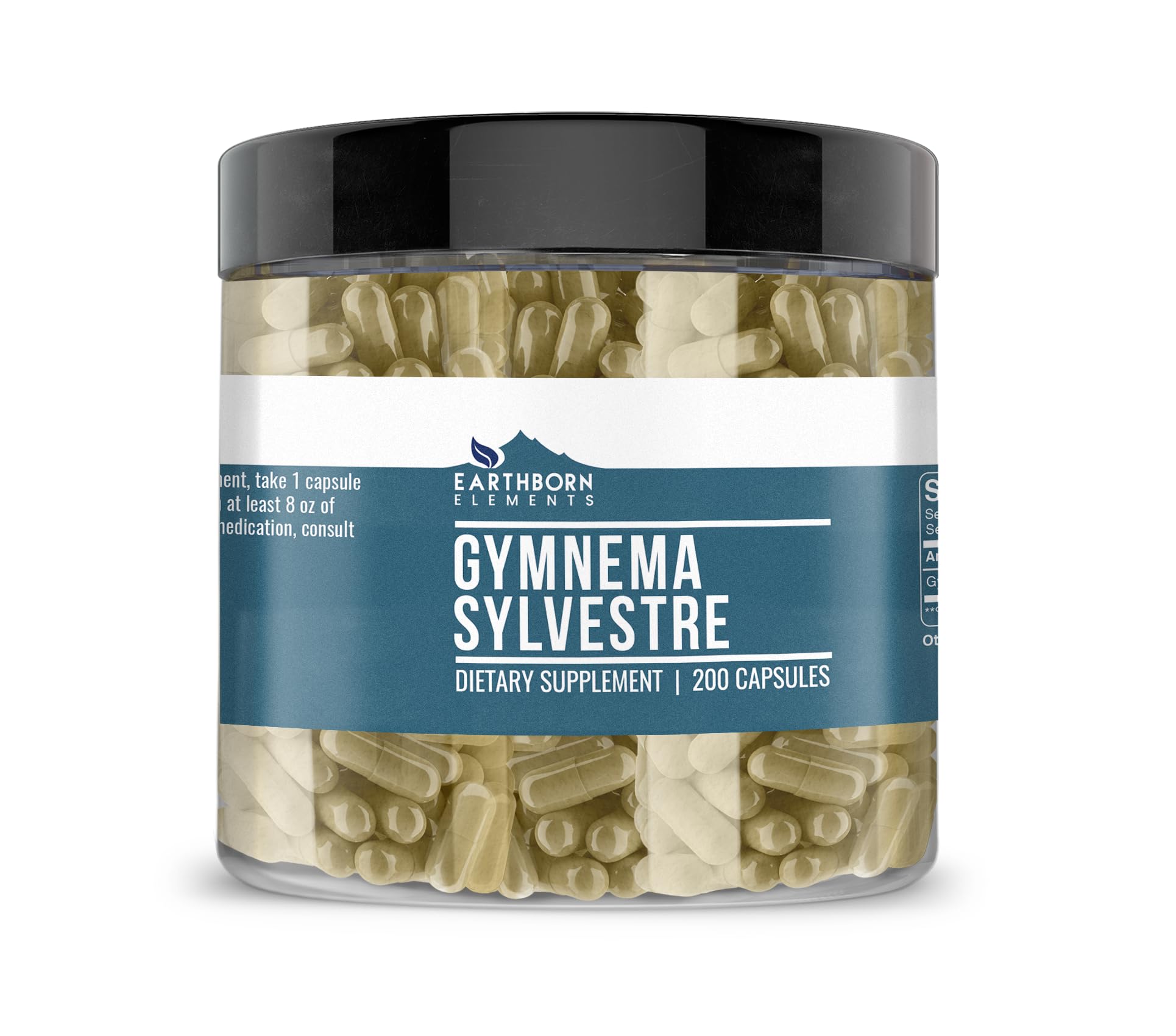 Earthborn Elements Gymnema Sylvestre capsules shown for daily wellness.
