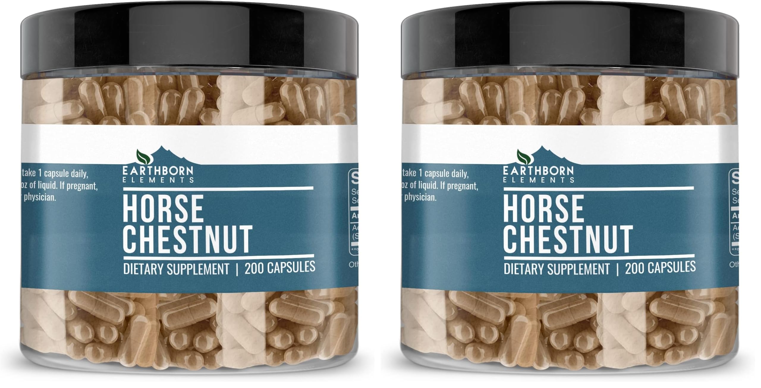 Earthborn Elements Horse Chestnut capsules bottle for daily support.