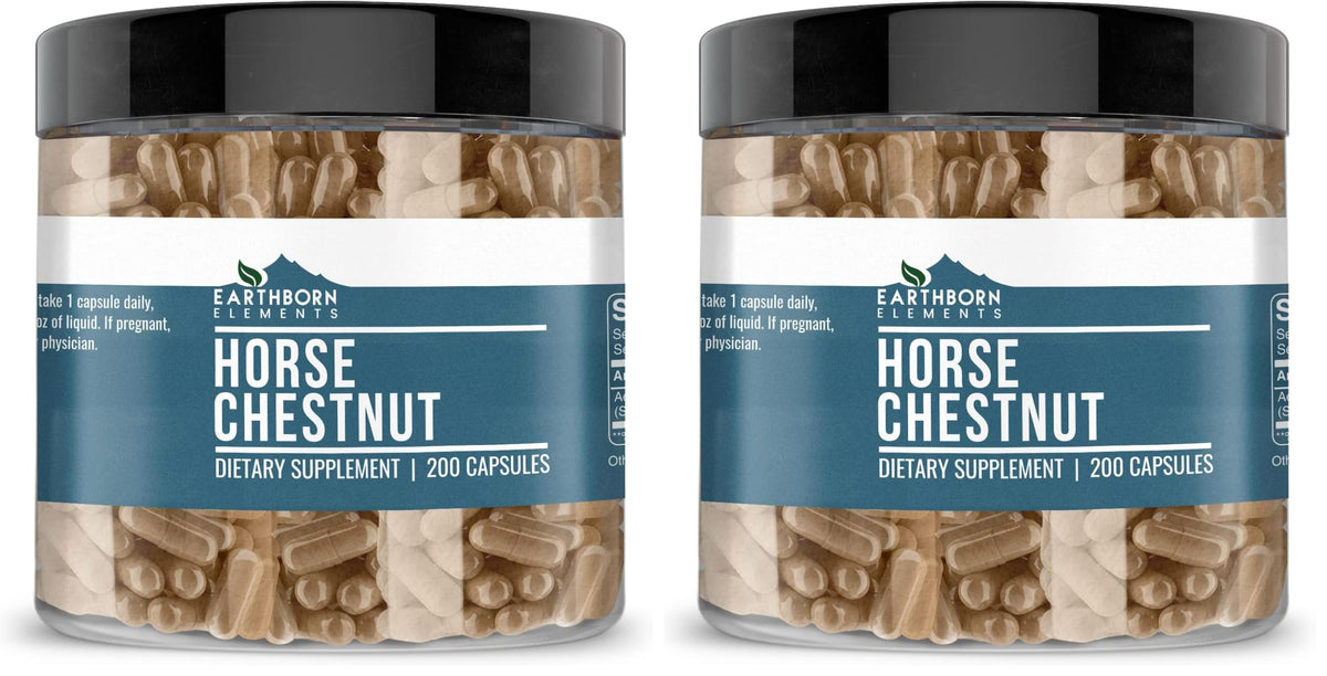 Earthborn Elements Horse Chestnut capsules bottle for daily support.