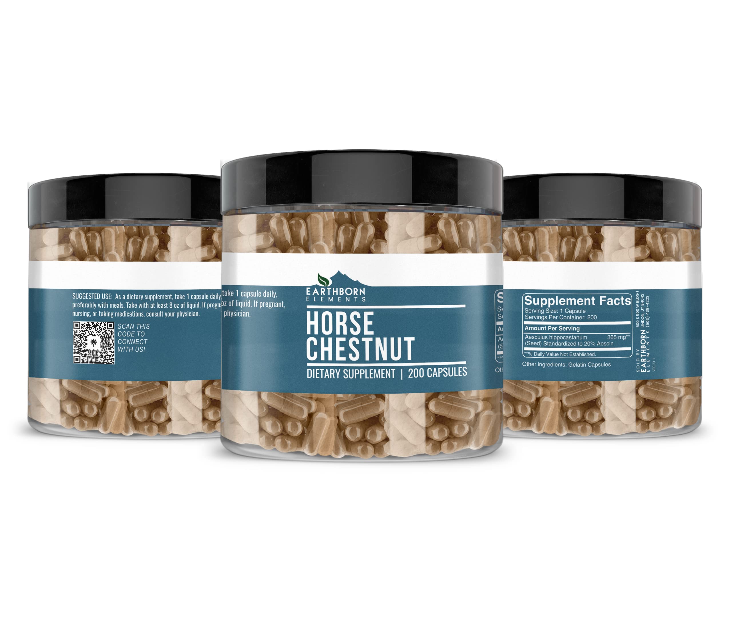 Earthborn Elements Horse Chestnut USA-encapsulated capsules for quality production.