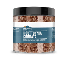 Earthborn Elements Houttuynia Cordata bottle with pure capsules for daily additive-free use.
